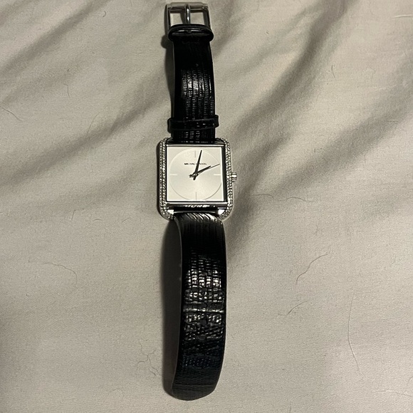 Michael Kors Black Square Dial Watch with Silver Accents - Picture 1 of 7